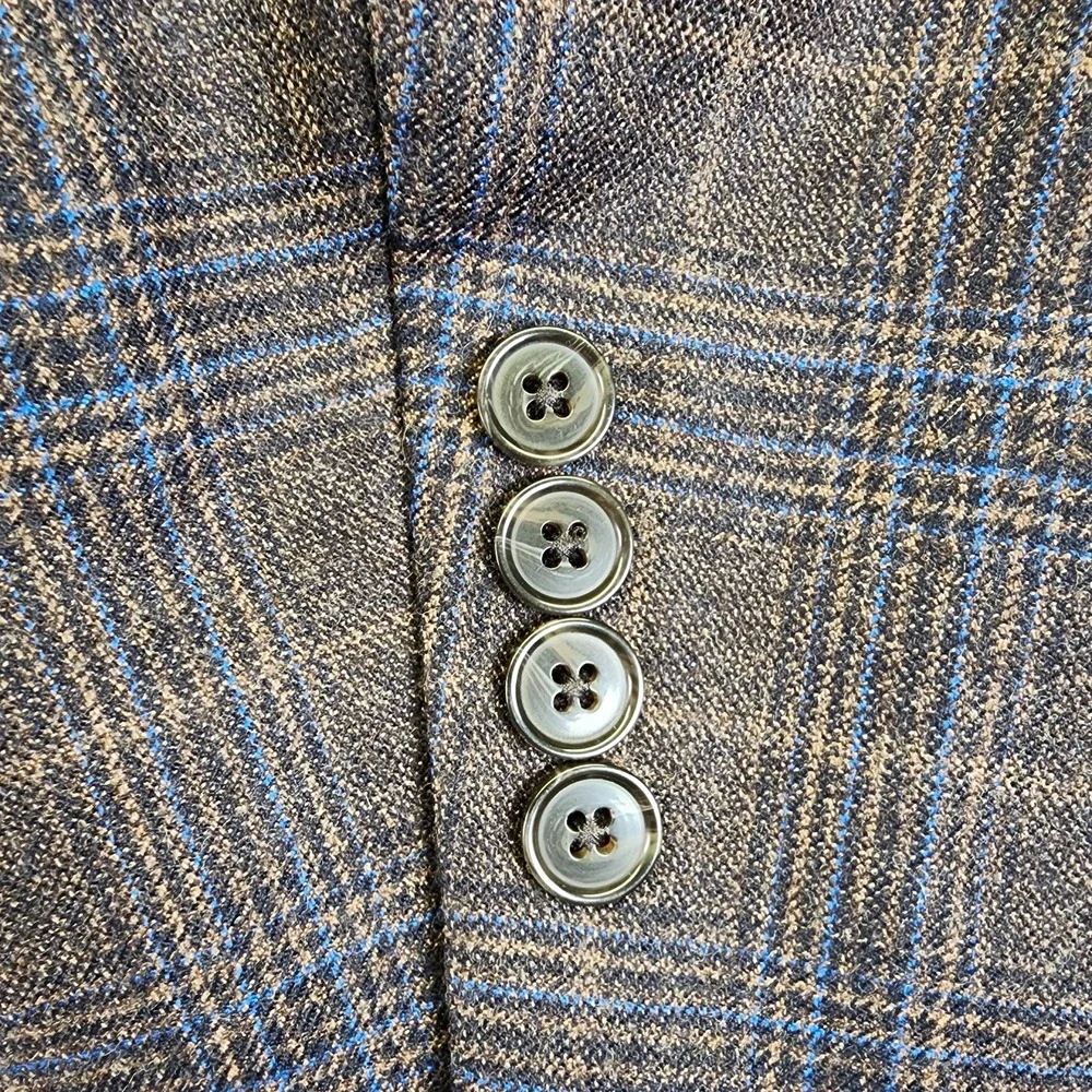 OAK HILL Premium Mens 54R Brown Plaid Reda Wool Sport Coat Suit Blazer